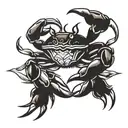 mountain crab tattoo design idea