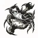 mountain crab tattoo design idea