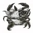 mountain crab tattoo design idea
