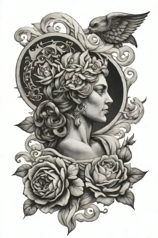 four virtues of stoicism tattoo design idea