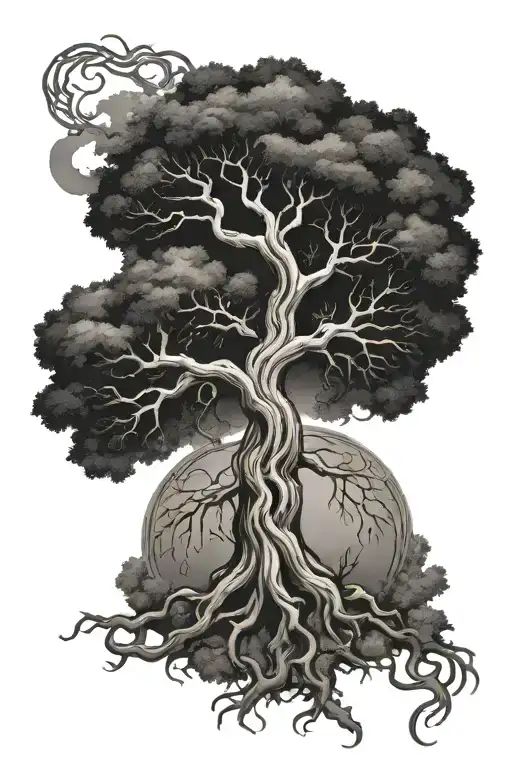 Yggdrasil tree tattoo design idea