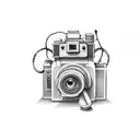 camera night boy capture tattoo design idea