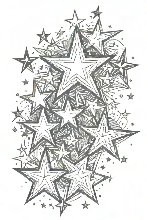 stars shining tattoo design idea