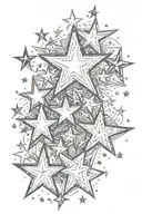 stars shining tattoo design idea