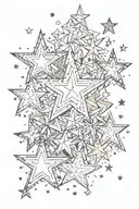 stars shining tattoo design idea