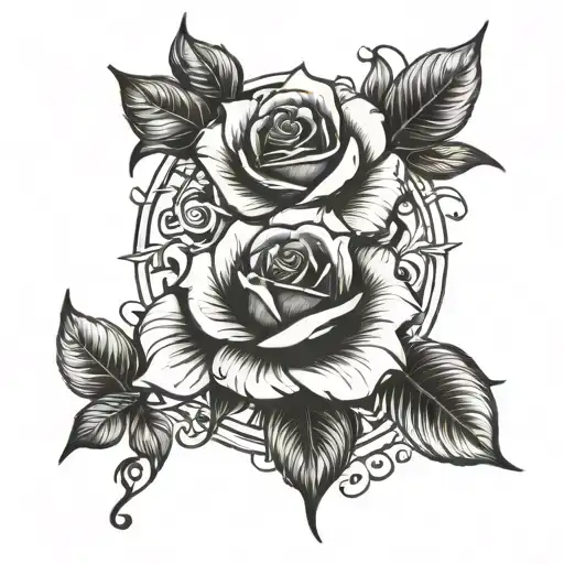 gangta writings, rose, seafaring, warrior and power tattoo design idea