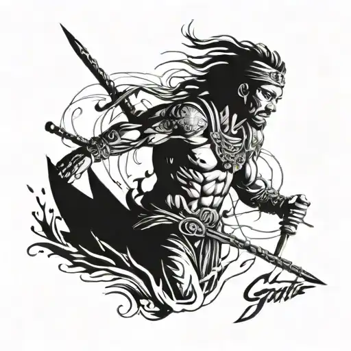gangta writings, maritime, warrior and power tattoo design idea
