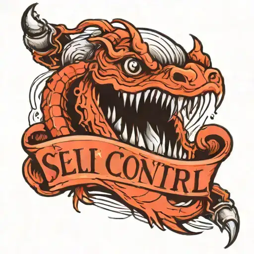 claw marks reveling the word self control tattoo design idea