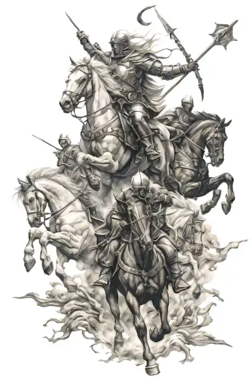 four horsemen of the apocalypse riders tattoo design idea