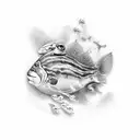 A mesmerizing underwater scene featuring various marine creatures in a dotwork style tattoo design idea