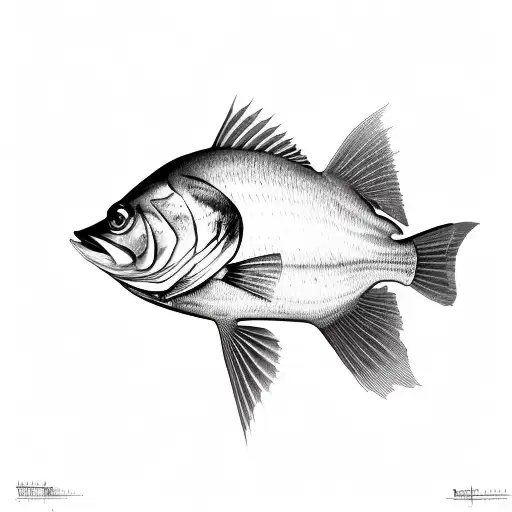 Bass fish  tattoo design idea
