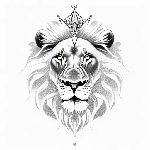 Lion, cigarette, crown, scar tattoo design idea