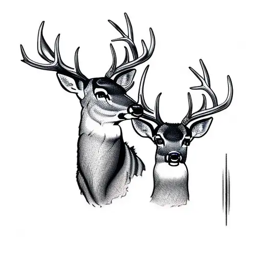 deer mountain forest tattoo design idea
