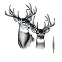 deer mountain forest tattoo design idea