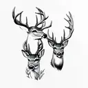 deer mountain forest tattoo design idea