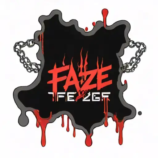 Faze Logo chains wrapped, red slime dripping, text that says Thugs tattoo design idea
