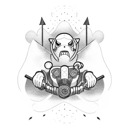 grief bestfriend heart motorcycle tattoo design idea