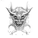 demon with 2 swords  tattoo design idea