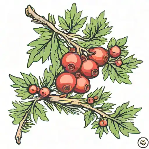 Juniper branch with berries tattoo design idea