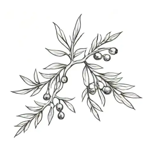 Juniper branch with berries tattoo design idea