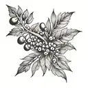 Juniper branch with berries tattoo design idea