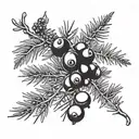 Juniper branch with berries tattoo design idea