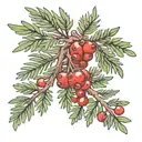 Juniper branch with berries tattoo design idea