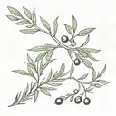 Juniper branch with berries tattoo design idea