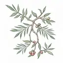 Juniper branch with berries tattoo design idea
