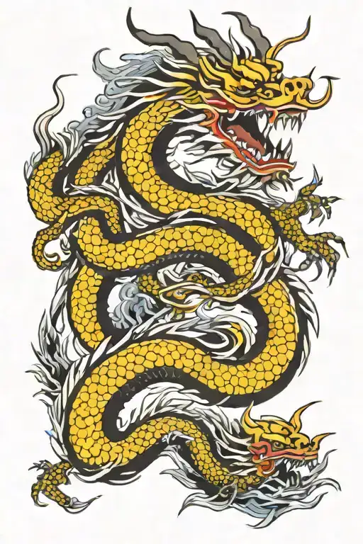 kaido dragon form tattoo design idea