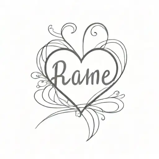 Name inside heart tattoo design idea