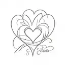 Name inside heart tattoo design idea