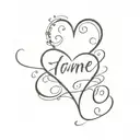 Name inside heart tattoo design idea