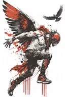 Icarus falling from the sky tattoo design idea