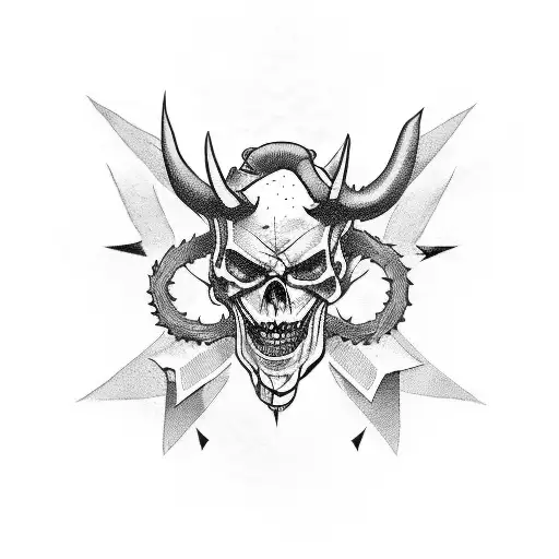 devil punk tattoo design idea