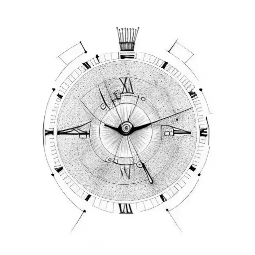 timepiece with the theme of "this too shall pass" tattoo design idea