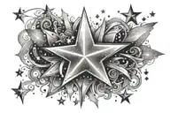 sparkle stars tattoo design idea