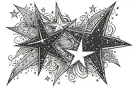 sparkle stars tattoo design idea