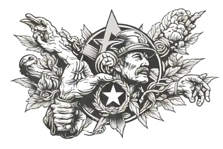 power to the people communist pick surrounded tattoo design idea