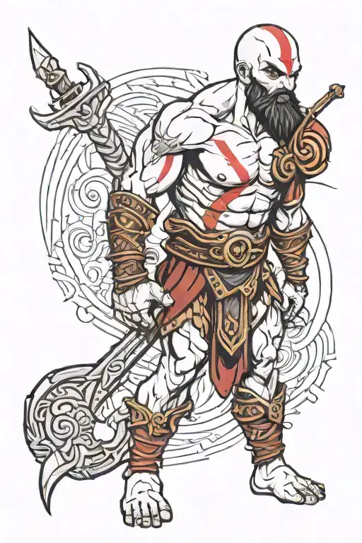 kratos god of war tattoo design idea