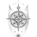 viking compass and tree tattoo design idea