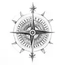 viking compass and tree tattoo design idea