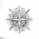 viking compass and tree tattoo design idea