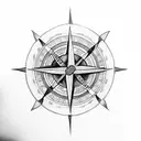 viking compass and tree tattoo design idea