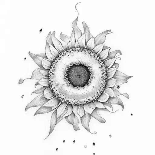 Butterfly with sunflower tattoo design idea