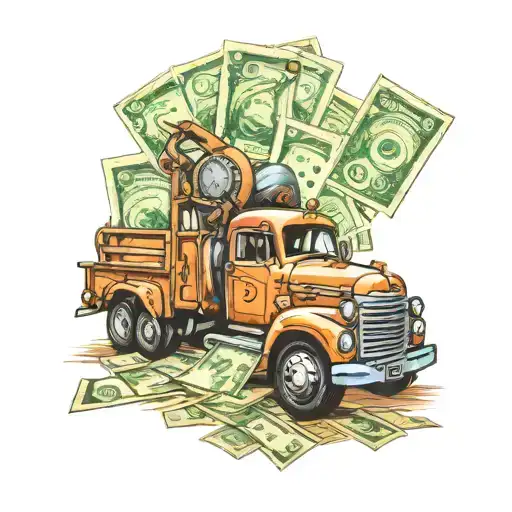 money ,blue collar ,vehicles  tattoo design idea