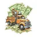 money ,blue collar ,vehicles  tattoo design idea