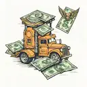 money ,blue collar ,vehicles  tattoo design idea