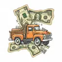 money ,blue collar ,vehicles  tattoo design idea