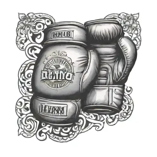 boxing gloves and motivational tattoo design idea